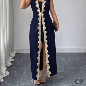 Elegant Black and Gold Women's Dress